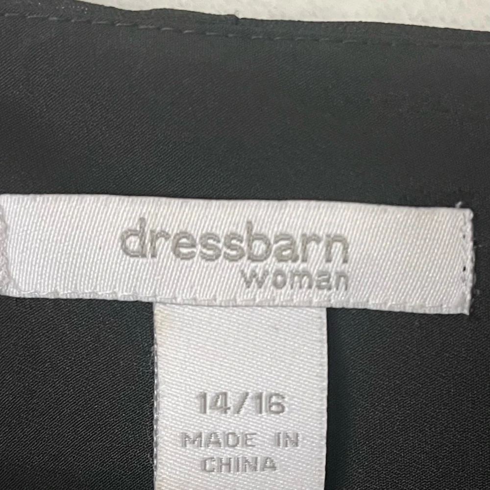 Dressbarn Black Blouse with Floral Embroidery & Ruffle Sleeve 14/16 - Picture 9 of 16